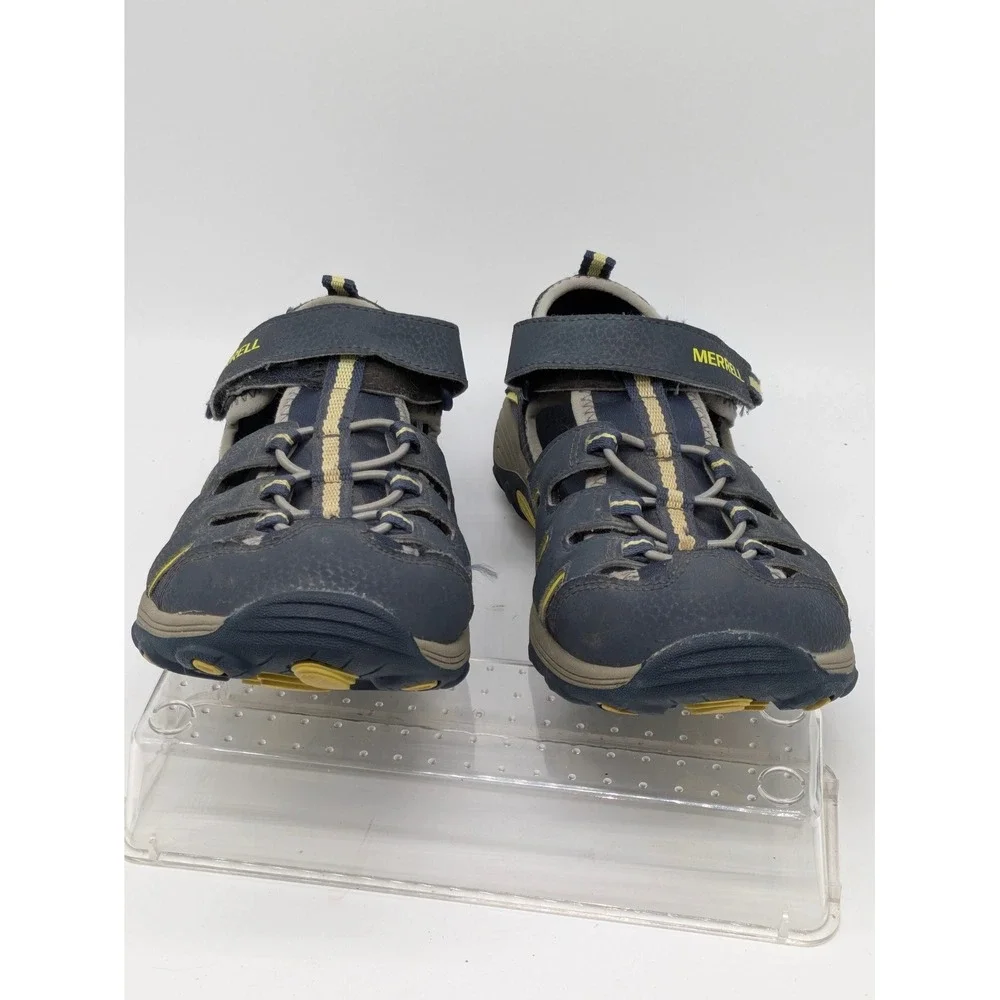 Merrell WaterPro Maipo Sport Sandals Gray Yellow Men's Size 7 Hook Loop Hiking